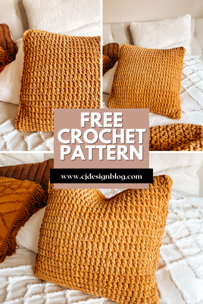How to crochet a pillow Beginner friendly pattern CJ Design Blog